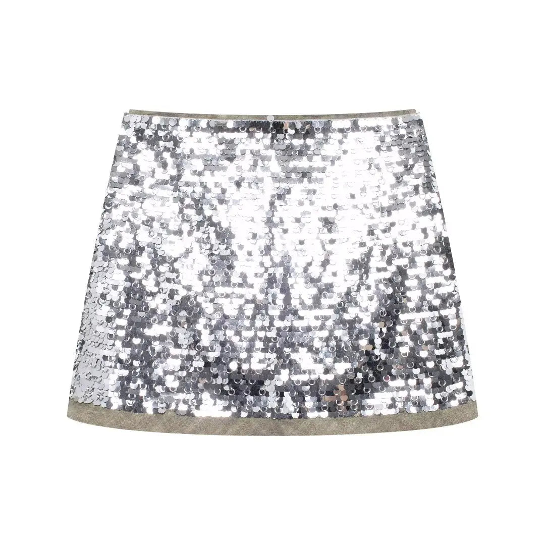 Women's Glitter Sequin Open Vest – Tailored Sparkle for Autumn Nights