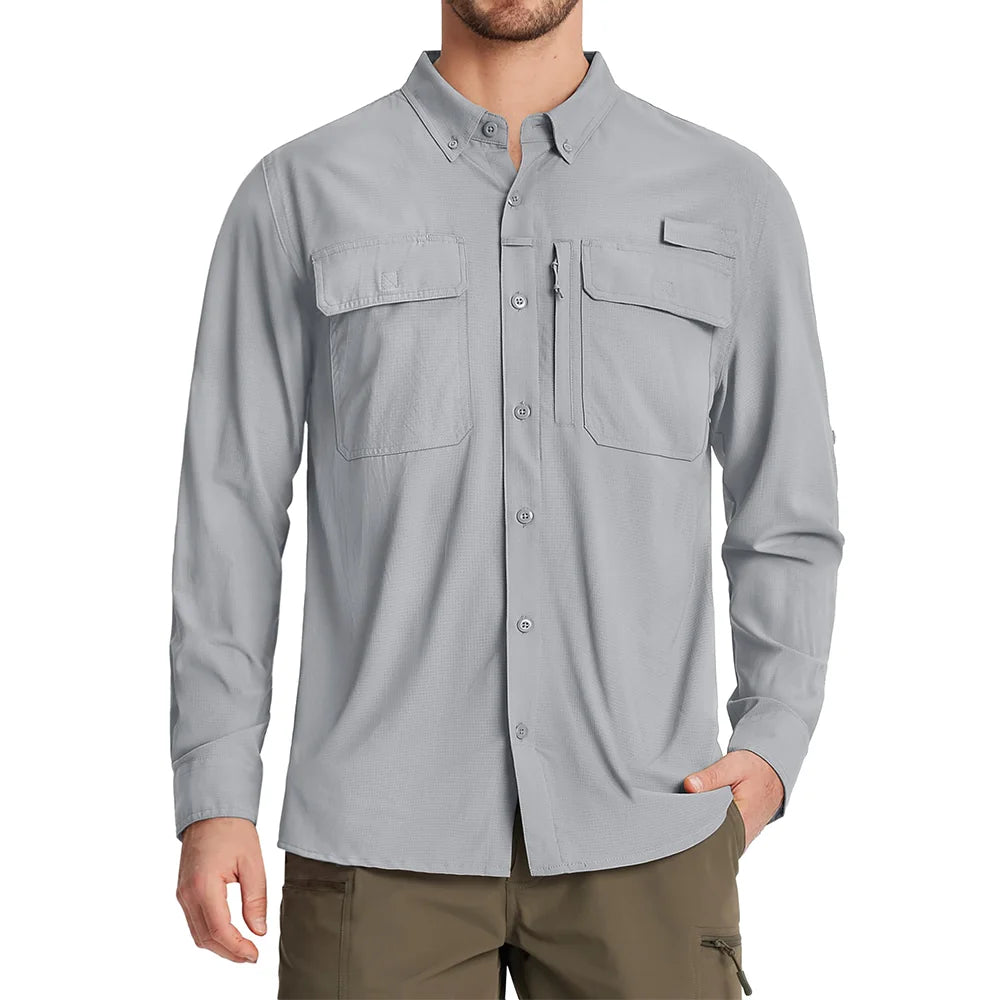Men's Long Sleeve Quick-Dry Shirt – UPF 50+ Sun Protection & Outdoor Performance