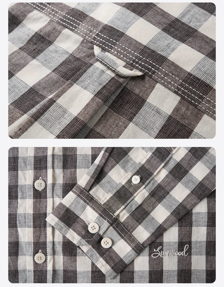 Men's Oversized Plaid Linen-Cotton Shirt – Lightweight Comfort With Classic Style