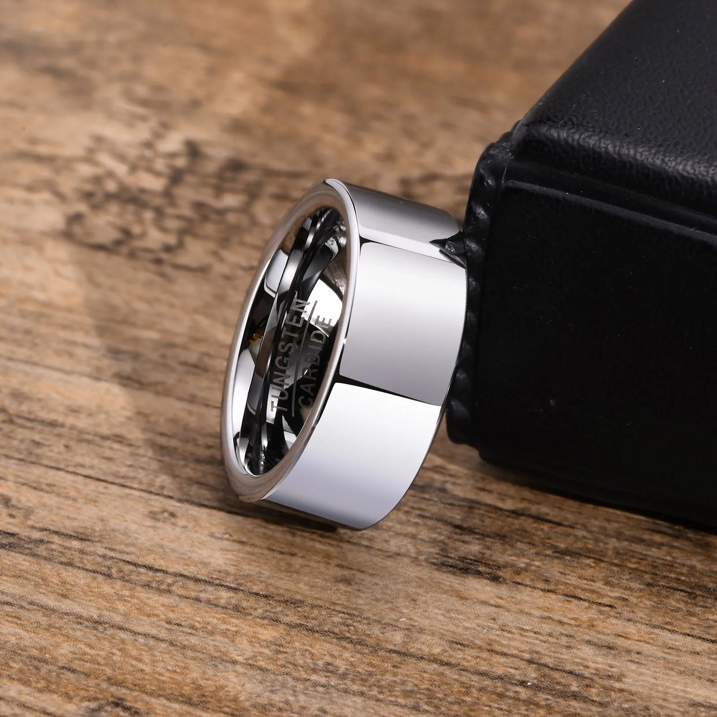 Vnox Signature: 8mm Tungsten Wedding Band for Men – Classic Plain & Anti-Scratch Design