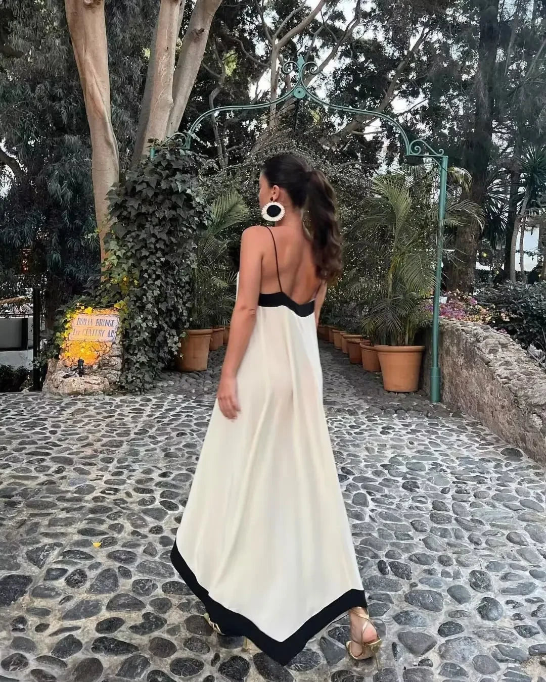Camisole Dress Summer Sexy – Women's V-Neck Lace-Up Midi Dress