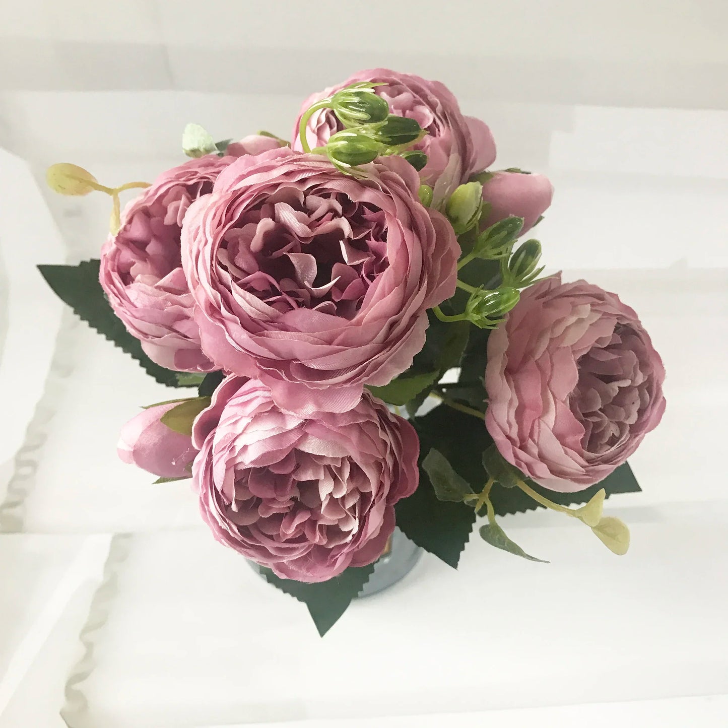 Blush Bloom: Rose Pink Peony Silk Bouquet