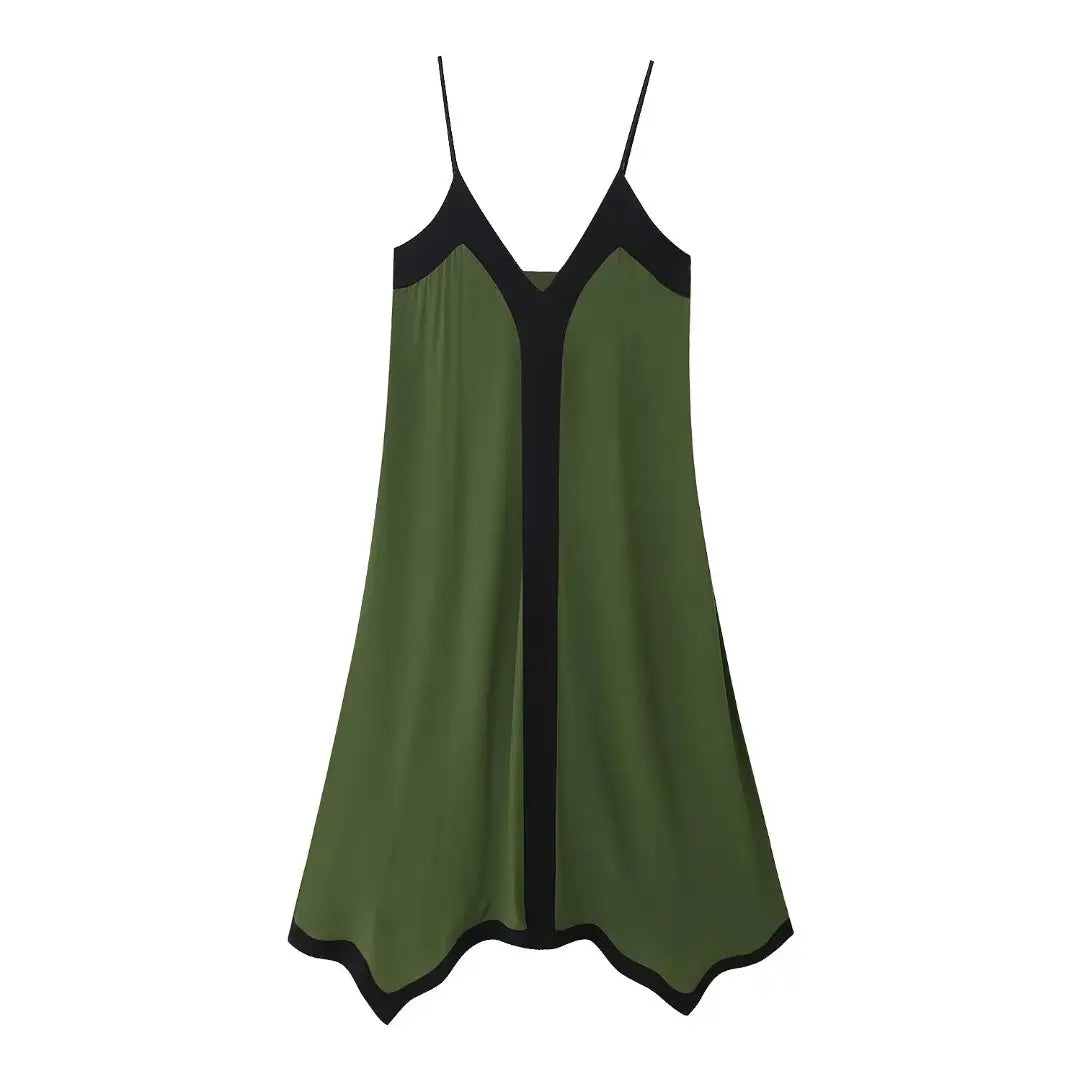 Camisole Dress Summer Sexy – Women's V-Neck Lace-Up Midi Dress