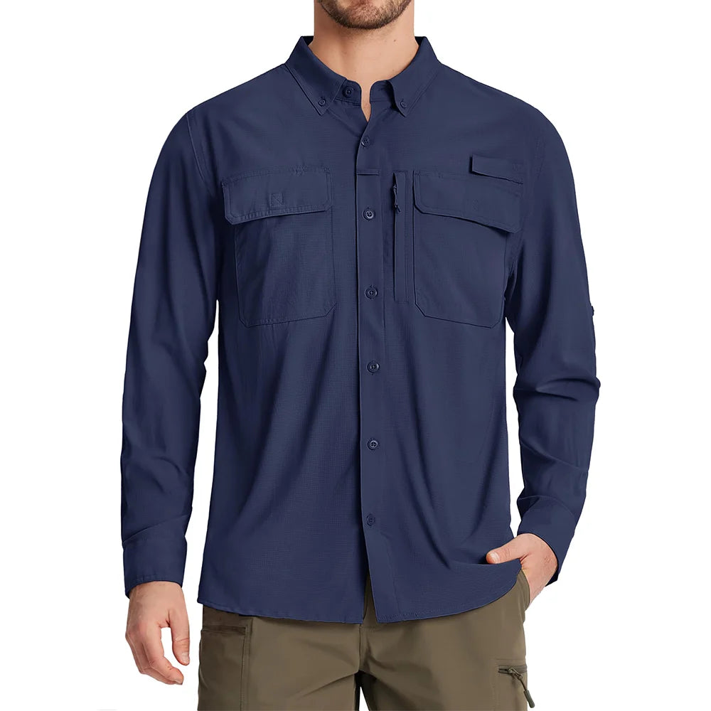 Men's Long Sleeve Quick-Dry Shirt – UPF 50+ Sun Protection & Outdoor Performance