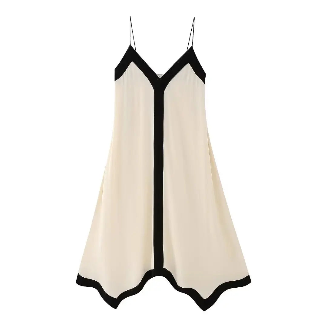Camisole Dress Summer Sexy – Women's V-Neck Lace-Up Midi Dress