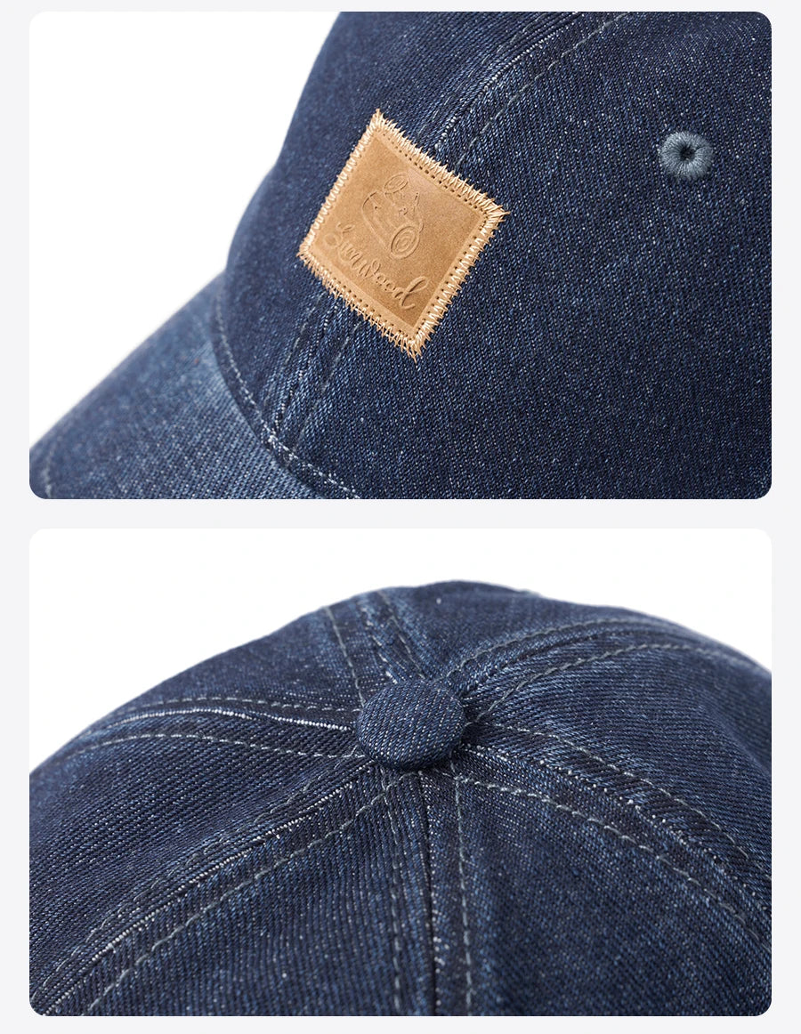 Indigo Curve: Vintage Denim Baseball Cap