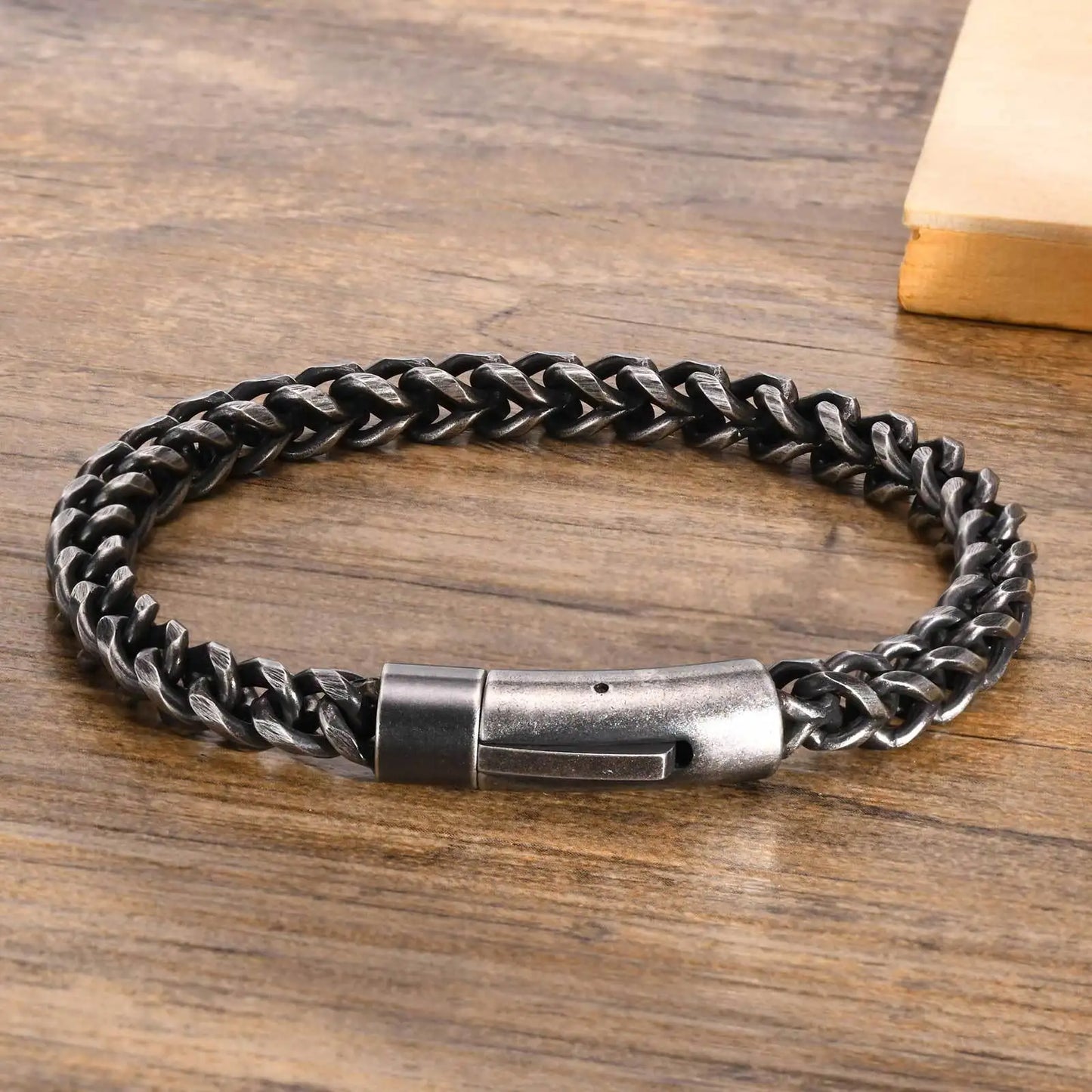 Twin Forge: Vintage Double-Layer Steel Bracelet for Men