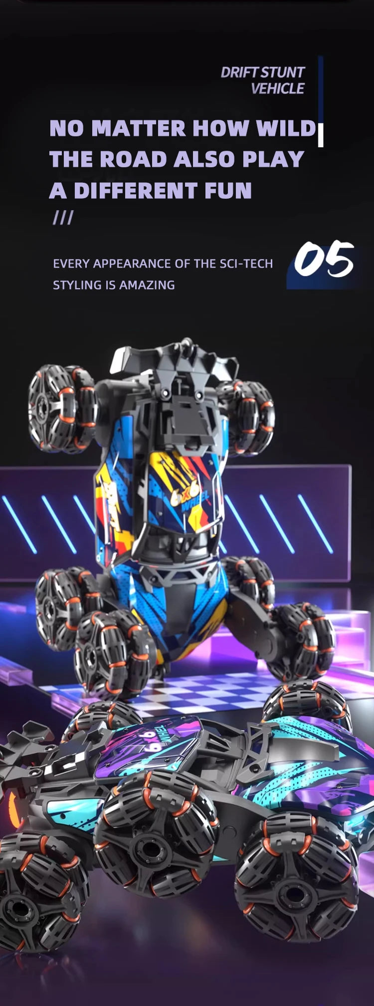 Morph-X: Six-Wheel RC Stunt Car for Ages 6–12