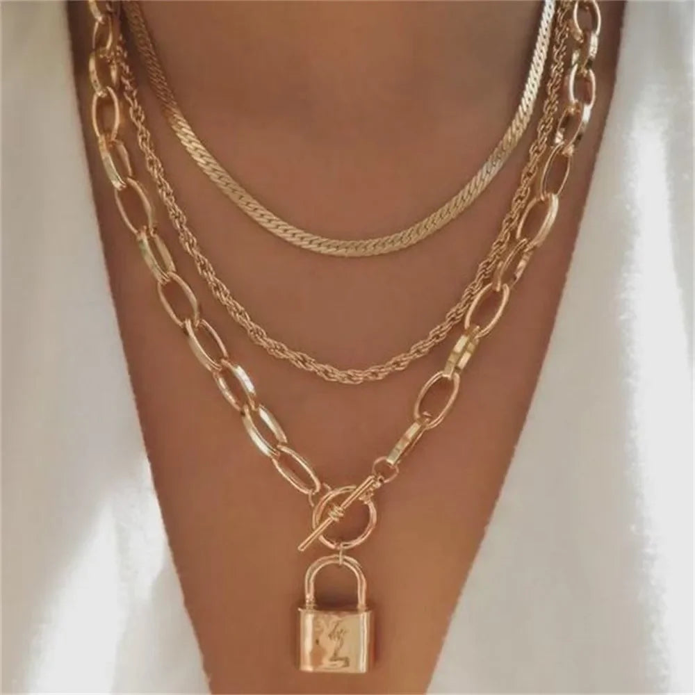 Gilded Rebel: Vintage Punk Coin Pendant Necklace