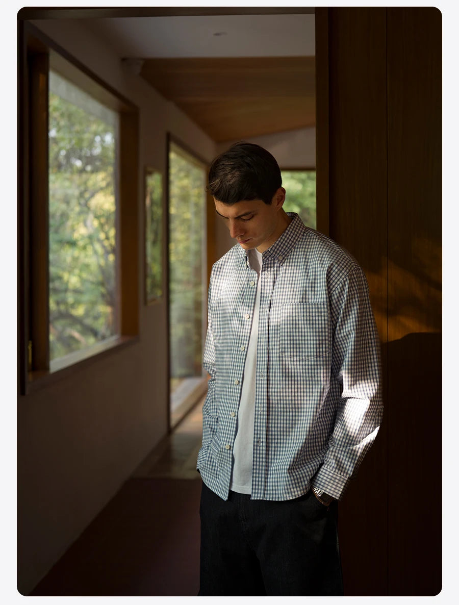 Men's Oversized Plaid Cotton Shirt – Soft Finish, Everyday Edge