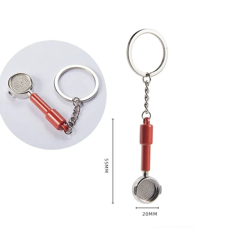 Coffee Supplies Keychain Mini Tamper Keychain Portable Fashionable Zinc Alloy Coffee Keychain Decoration Gift for Coffee Lovers
