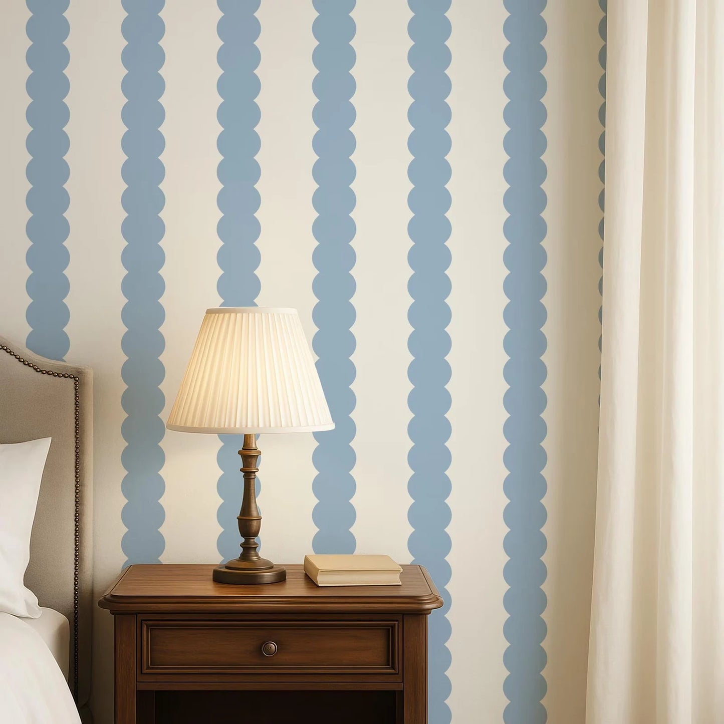 Blue Abstract Bubble Lines Wallpaper