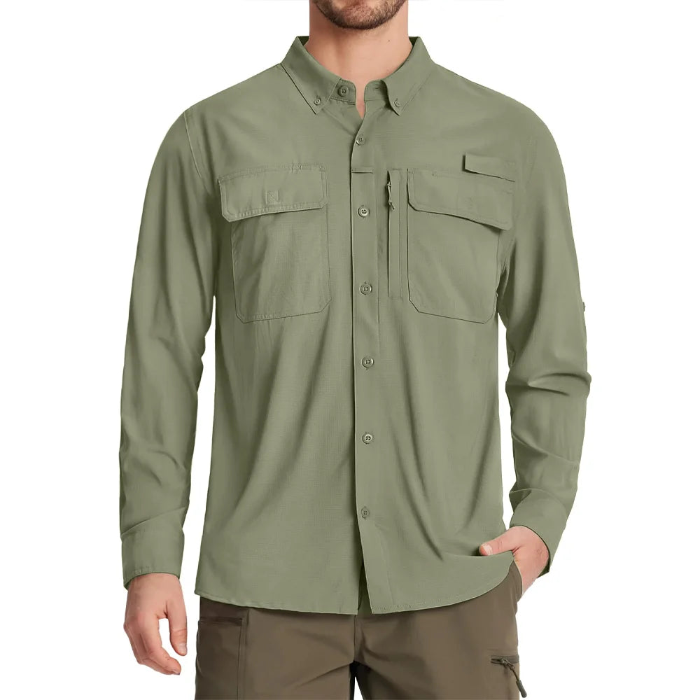 Men's Long Sleeve Quick-Dry Shirt – UPF 50+ Sun Protection & Outdoor Performance