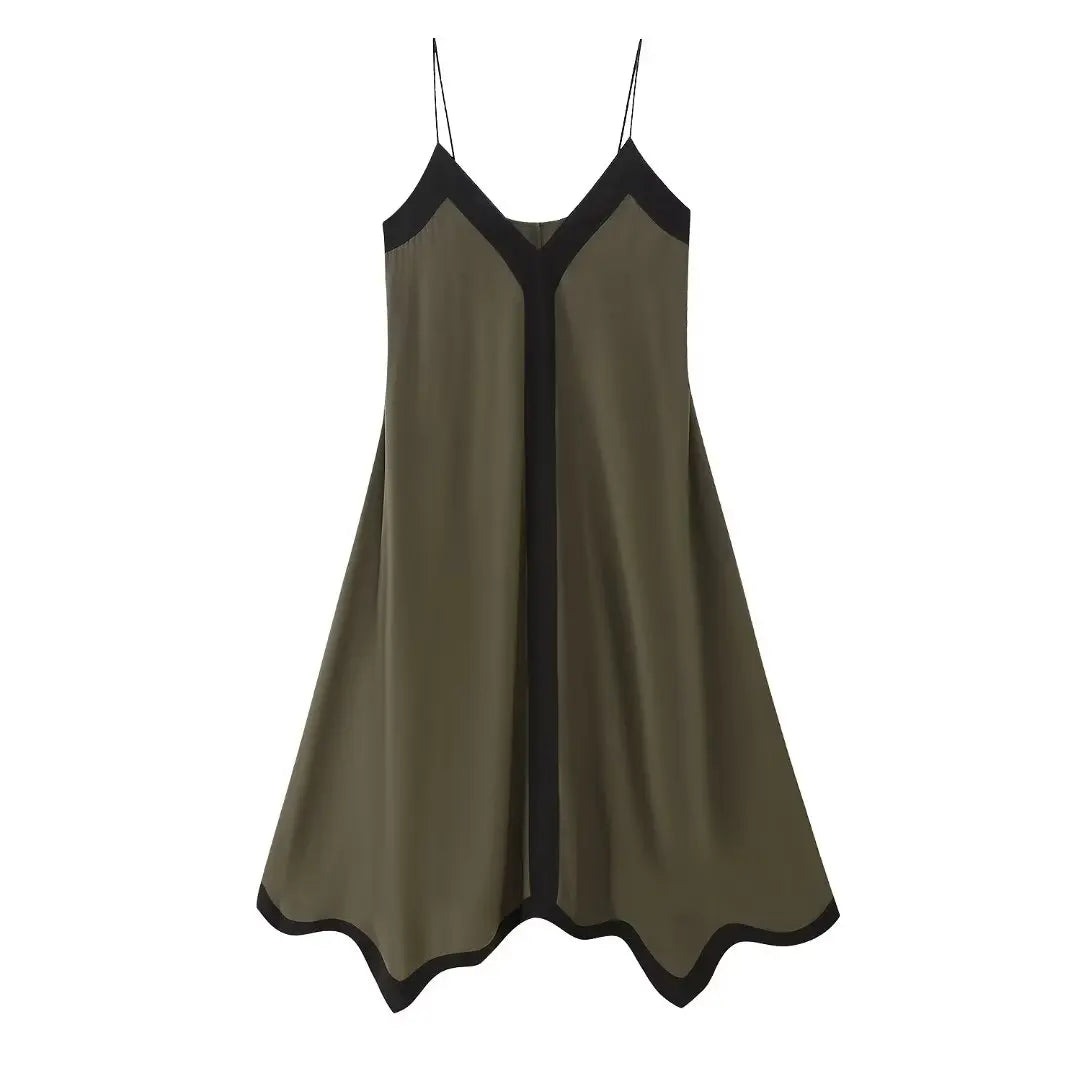 Camisole Dress Summer Sexy – Women's V-Neck Lace-Up Midi Dress