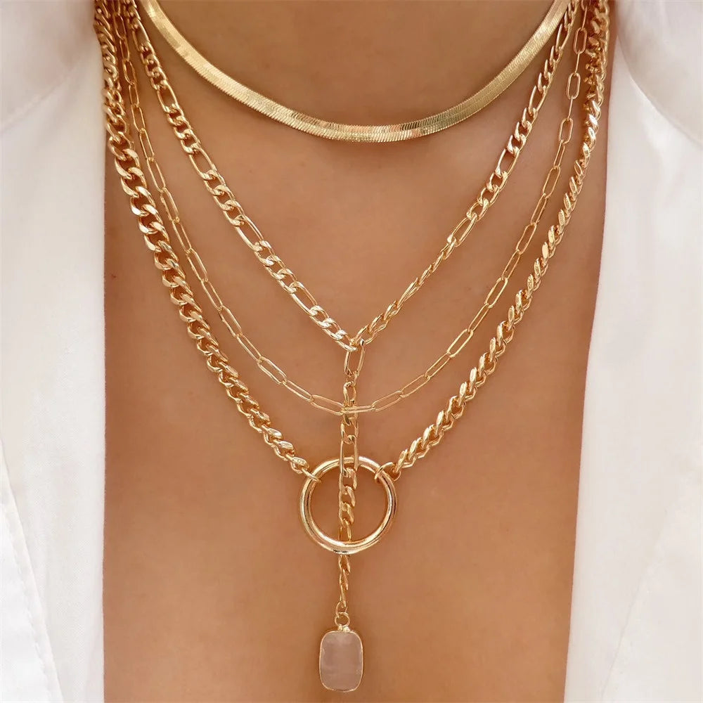 Gilded Rebel: Vintage Punk Coin Pendant Necklace