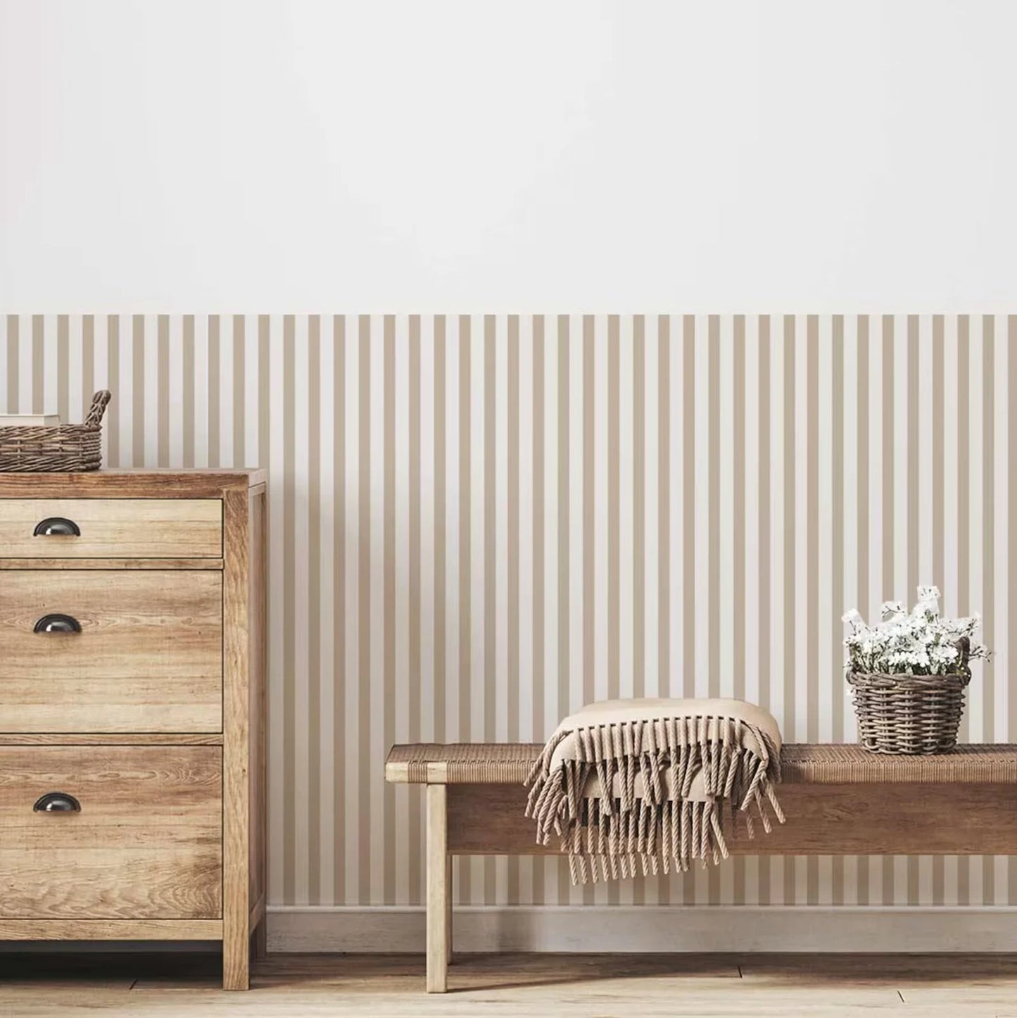 Brown Mocha Stripes Wallpaper