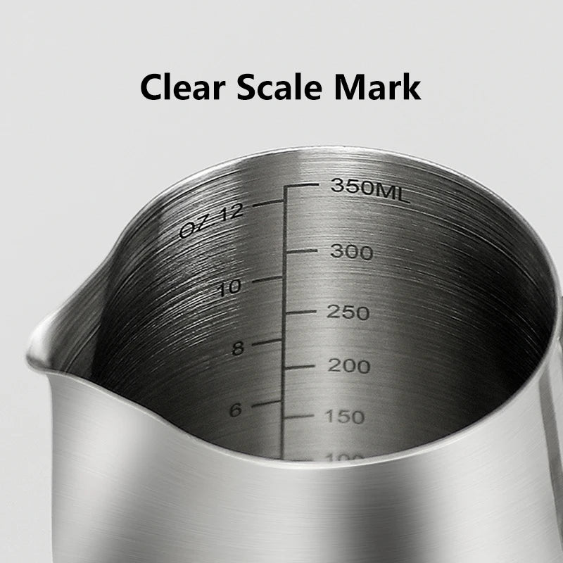 Milk Frother Jug Stainless Steel Container 100ML 350ML 600ML Frothing Pitcher Coffee Cups Latte Barista Espresso Maker Accessory