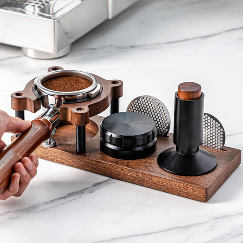 Wooden Coffee Tamper Station & Portafilter Holder