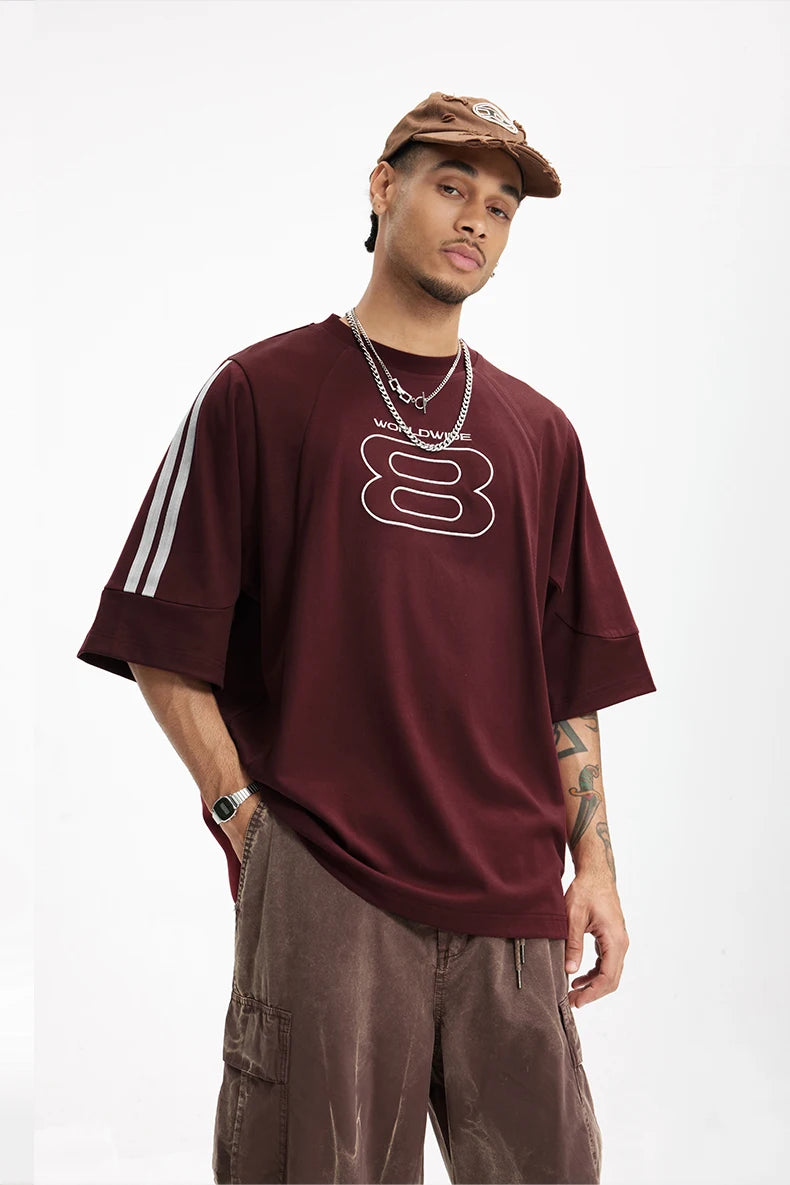 Men's Paneled Embroidered Tech T-Shirt – Built for Movement, Styled for the Street