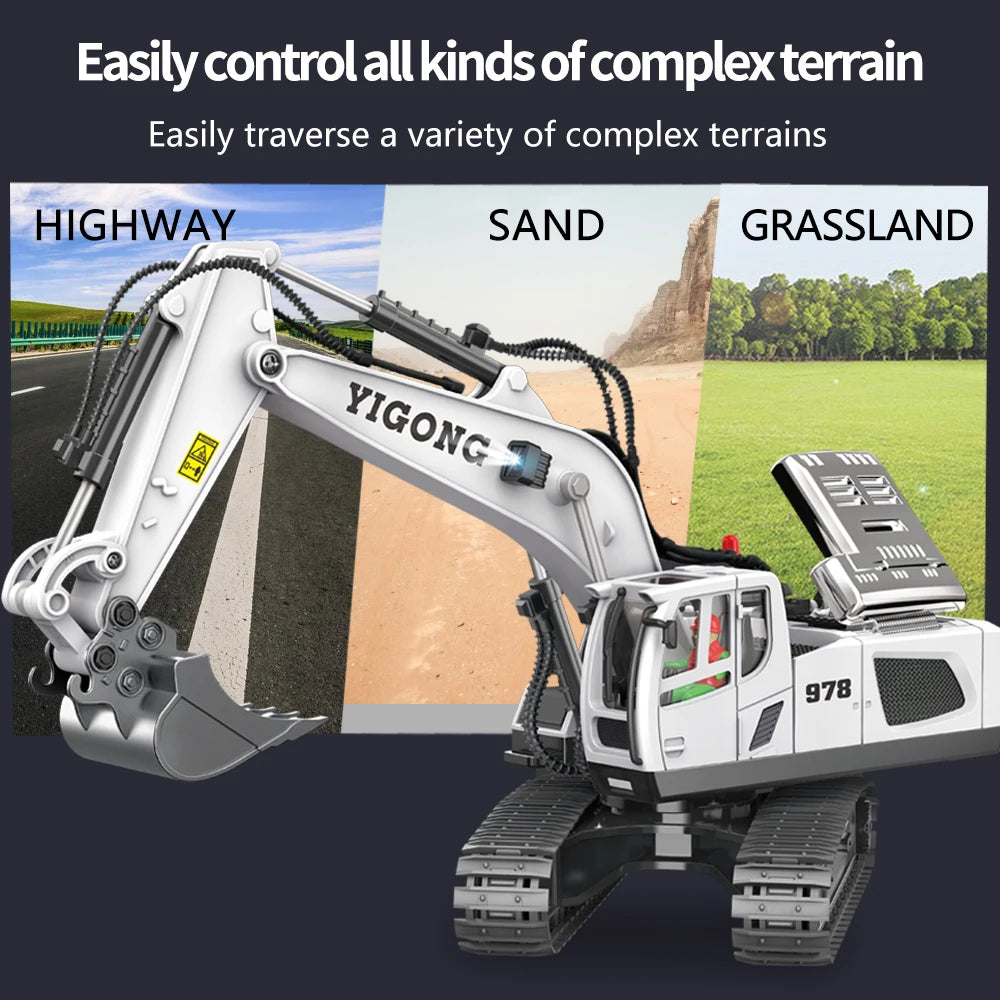 Digger Pro 1:20: 10-Channel RC Excavator (Ages 6–12)