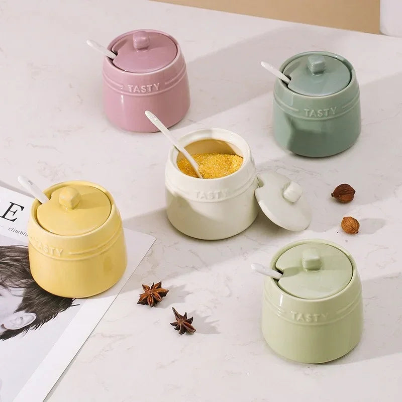Rainbow Ceramic Spice Jar