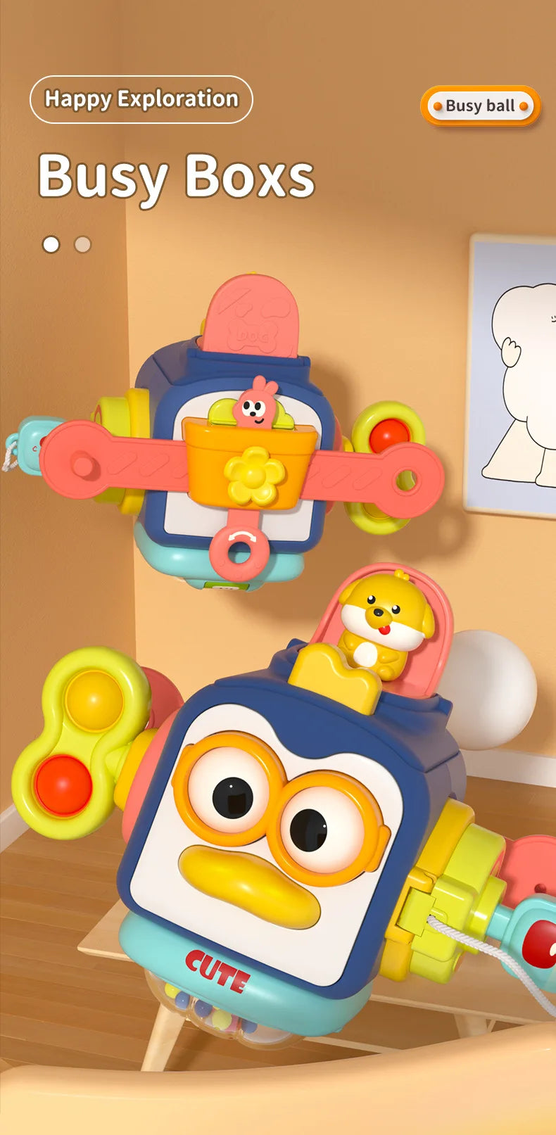 BusyCube 10-in-1: Montessori Sensory Lock-Box (Ages 3–6)