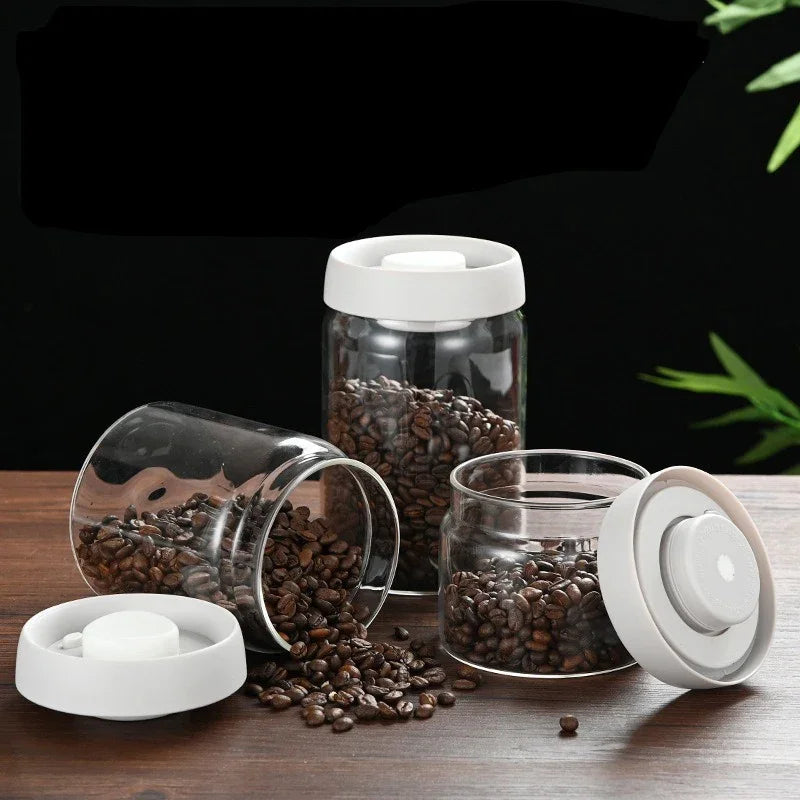 Press-Type Coffee Vacuum Storage Jar