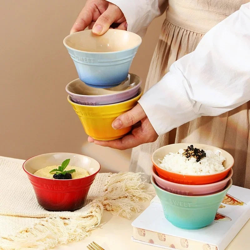 Rainbow Gradient Ceramic Bowl