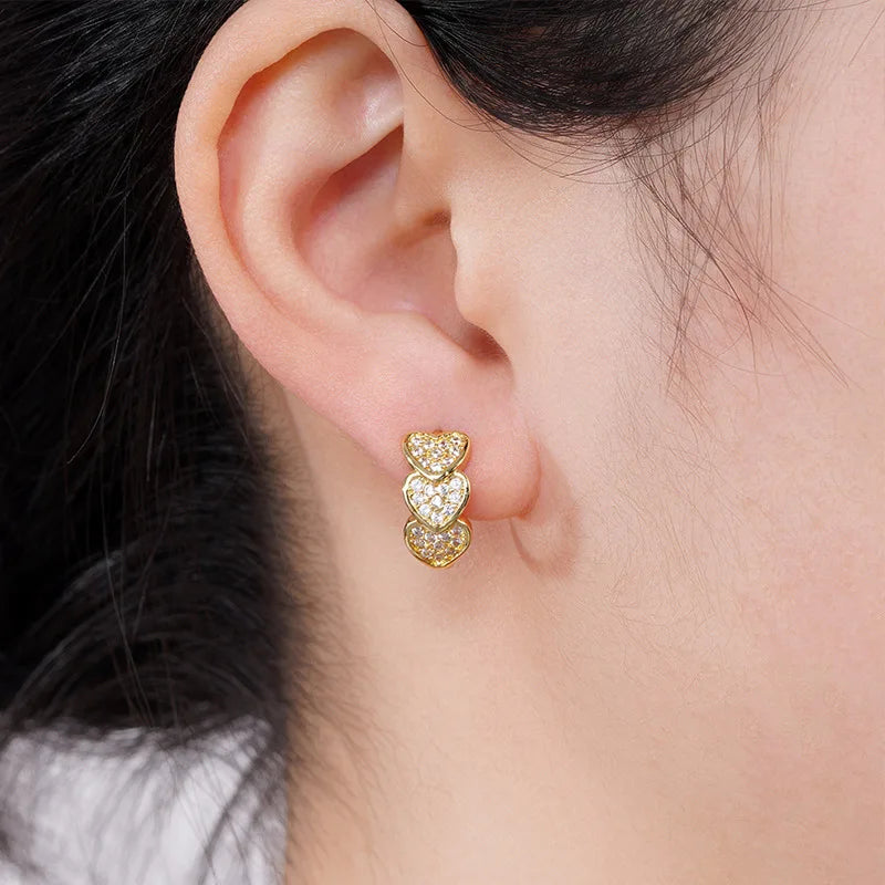 Eterna Love: Round Cubic Zirconia Hoop Earrings