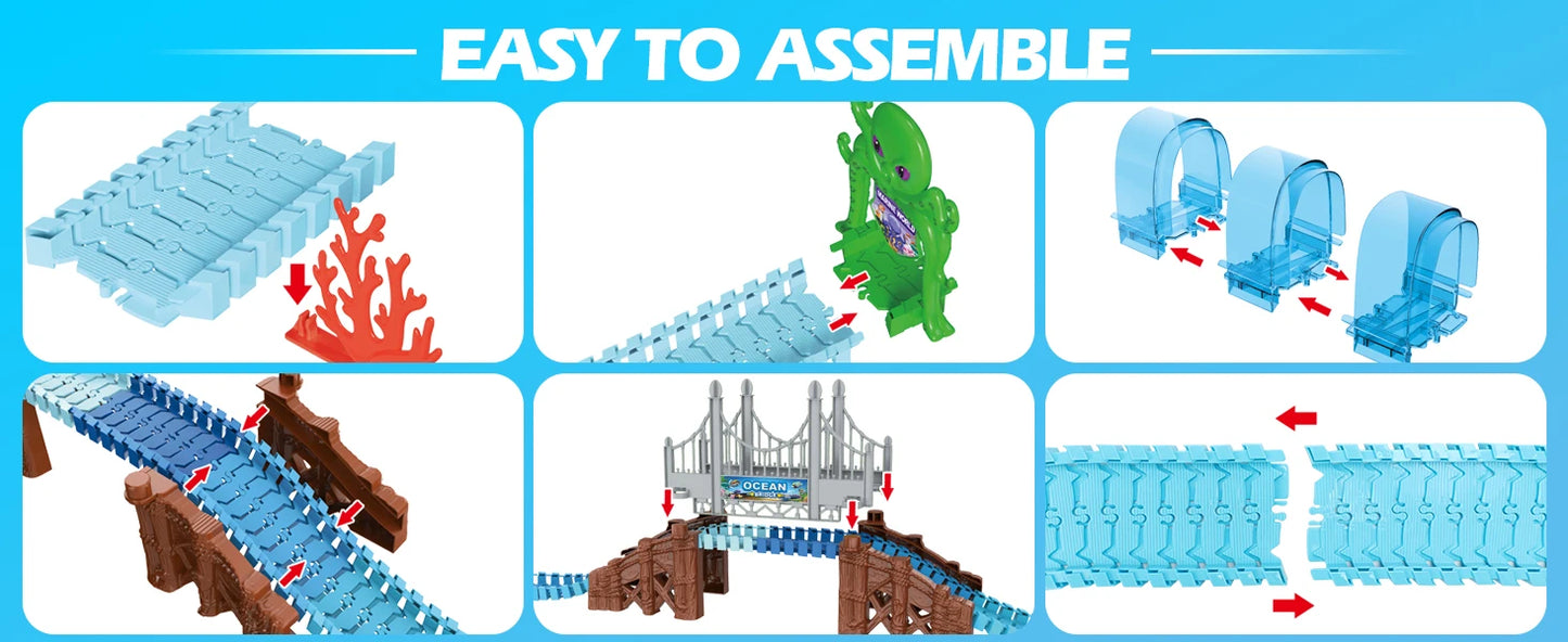 Blue Ocean Shark Track: Flexible Racing Adventure (Ages 3–8)