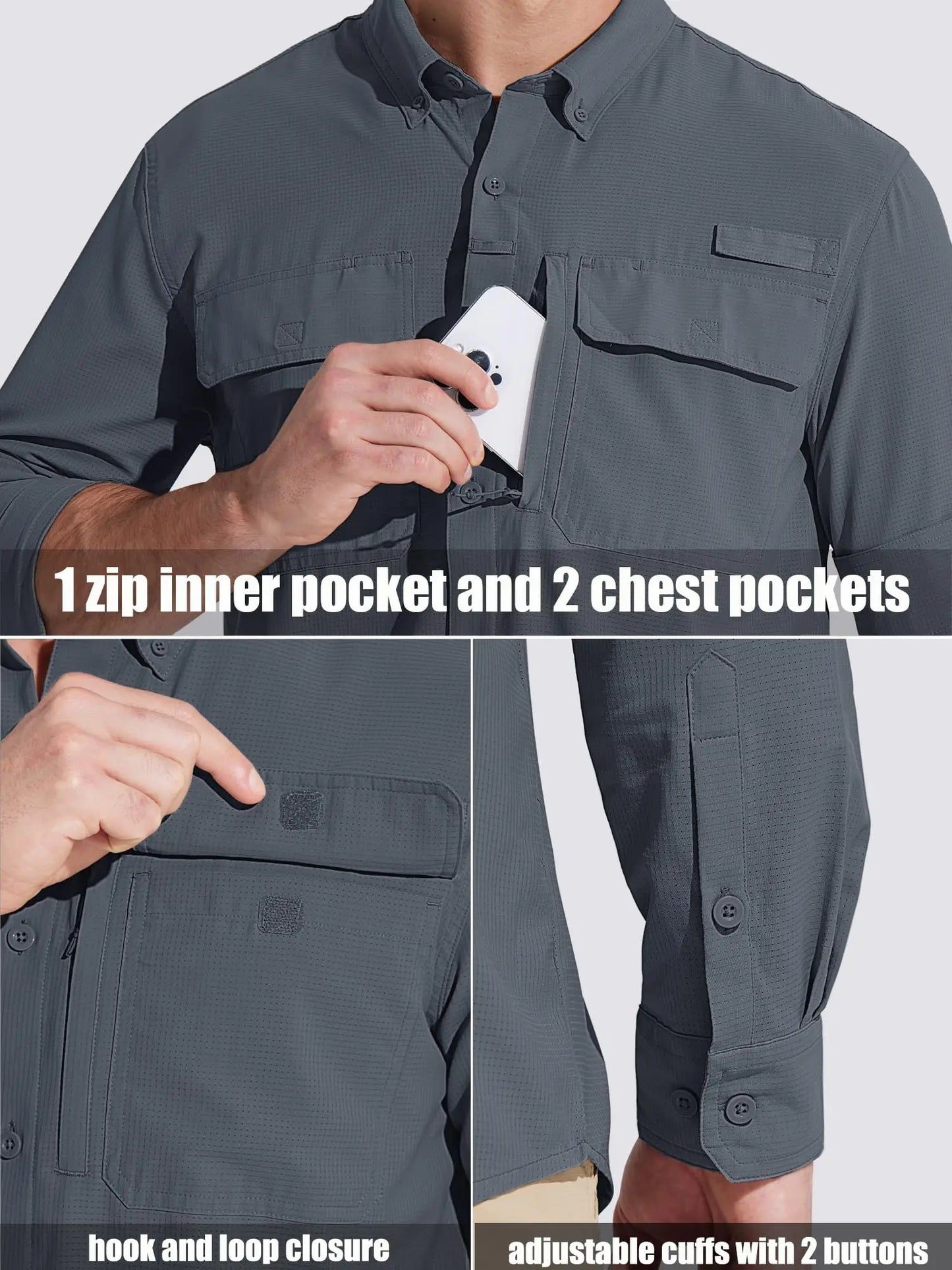 Men's Long Sleeve Quick-Dry Shirt – UPF 50+ Sun Protection & Outdoor Performance