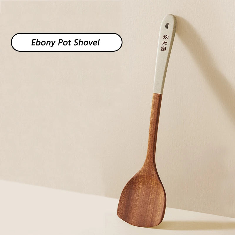 COOKER KING Ebony Wood Spatula Non Stick Pan Special Stir Fry Spatula Heat-Resistant Spatula Rice Soup Spoon Cooking Utensils
