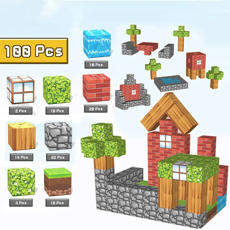 Magnet World Builder: 100-Piece Magnetic Blocks Set (Ages 4–12)