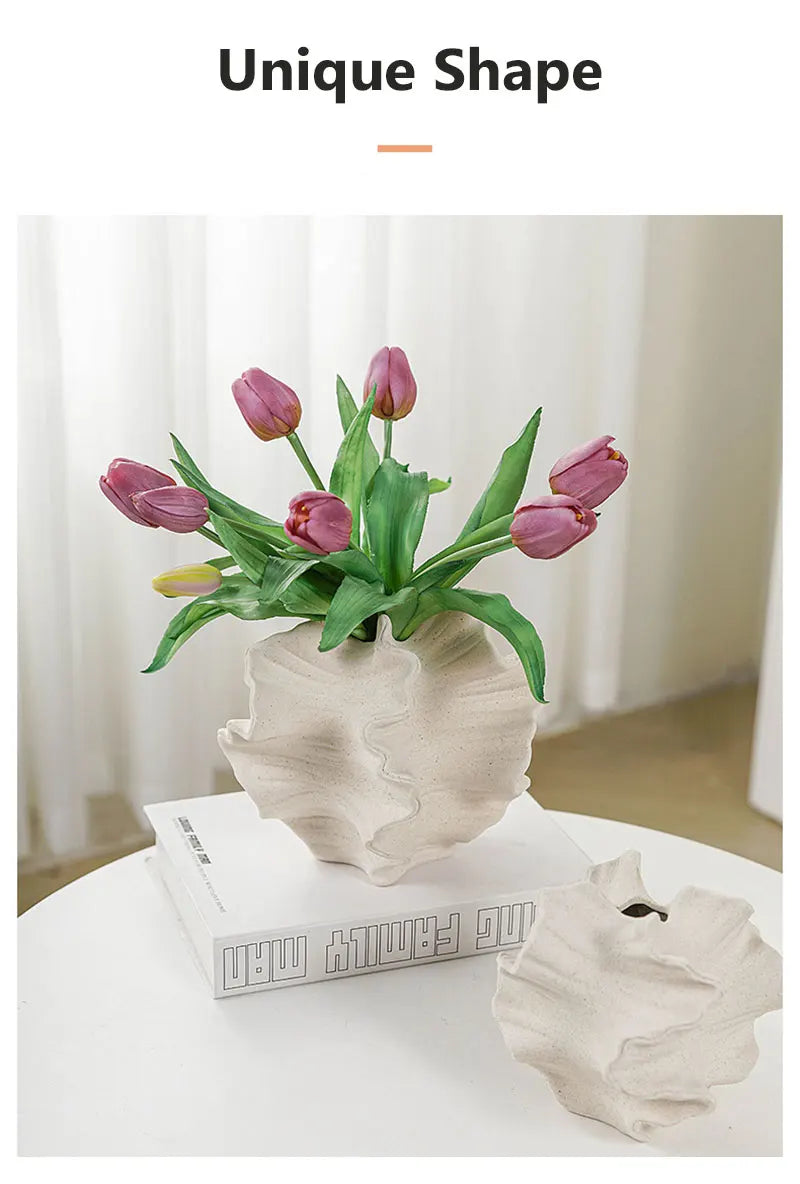 Nordic Tide: Summer Ceramic Coral Vase