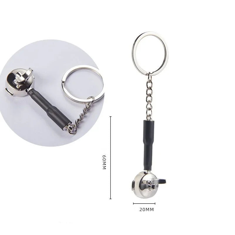 Coffee Supplies Keychain Mini Tamper Keychain Portable Fashionable Zinc Alloy Coffee Keychain Decoration Gift for Coffee Lovers