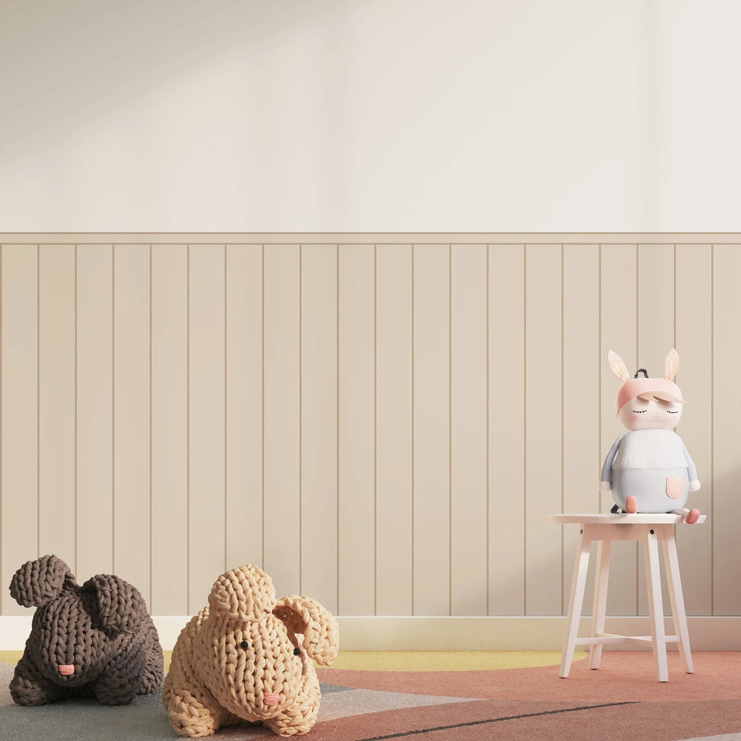 Beige Wall Panel Wallpaper