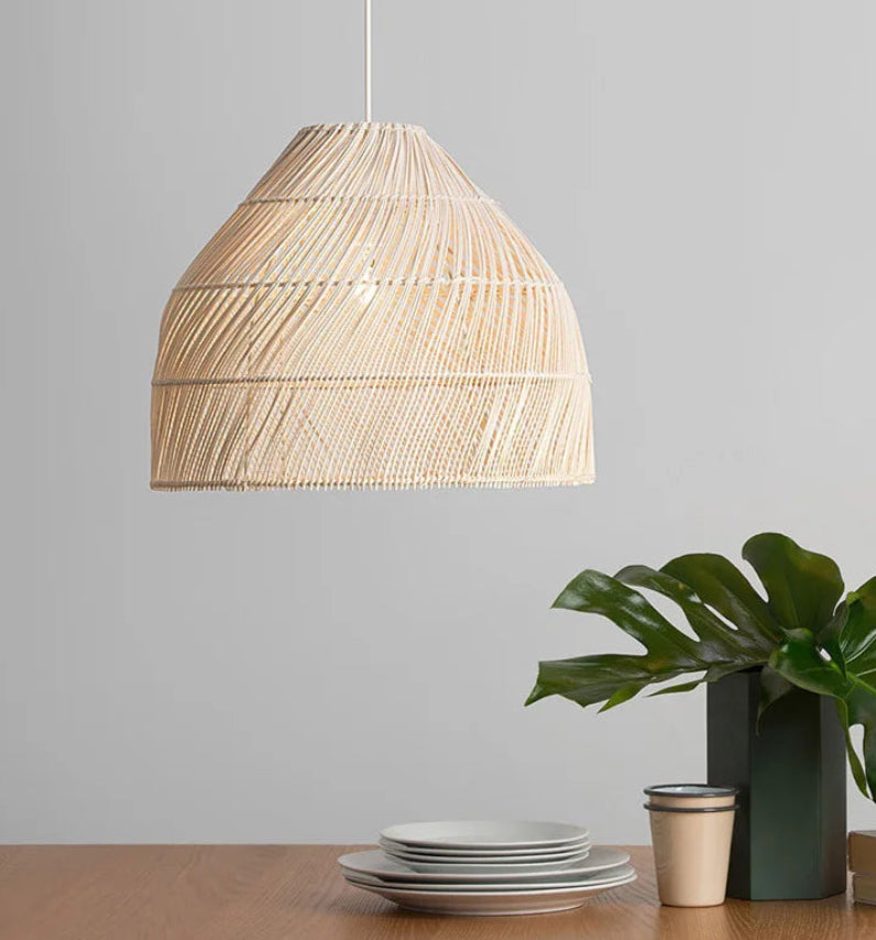 Glow Nest: Handwoven Rattan Pendant Lamp