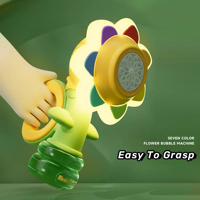 BloomGlow Bubbles: Automatic Sunflower Bubble Machine (Ages 3+)