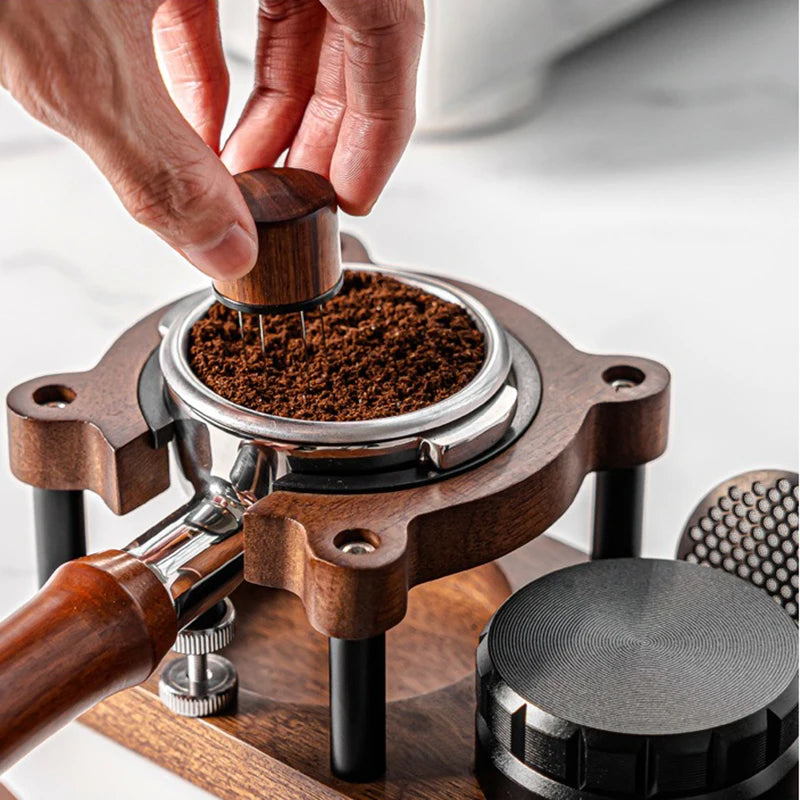 Wooden Coffee Tamper Station & Portafilter Holder