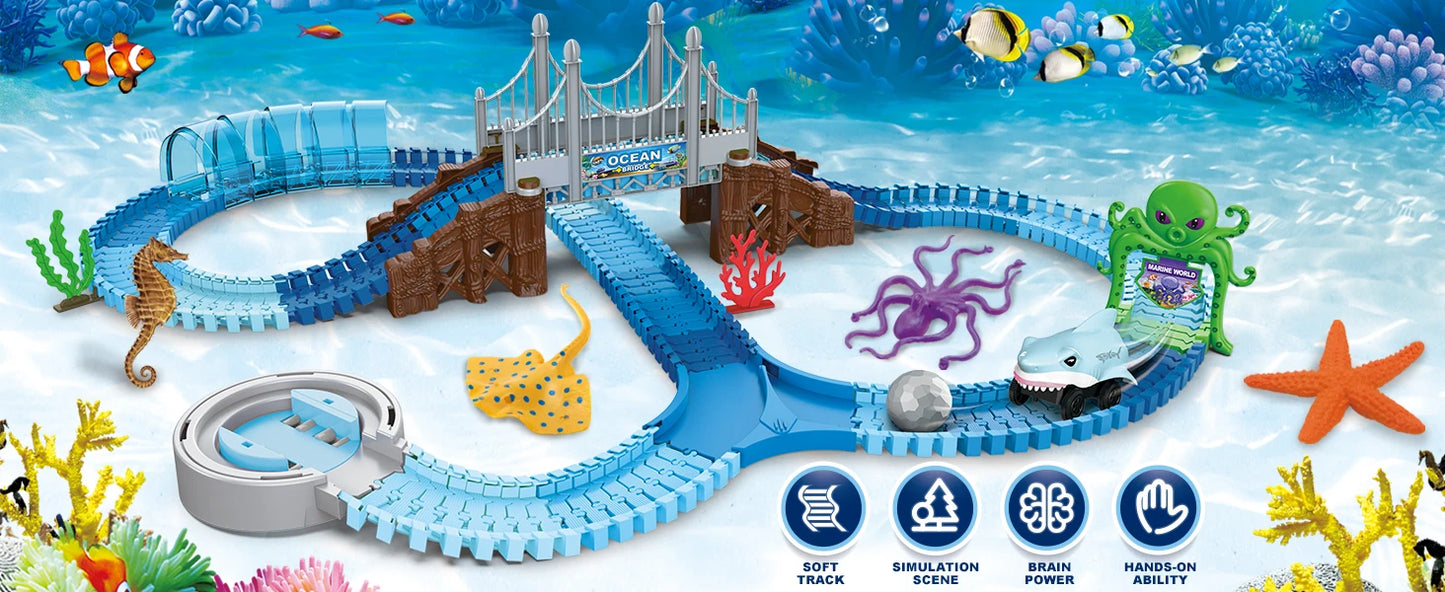 Blue Ocean Shark Track: Flexible Racing Adventure (Ages 3–8)