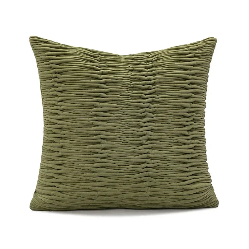 Verdant Line: Light Luxury Geometric Pillow Cover
