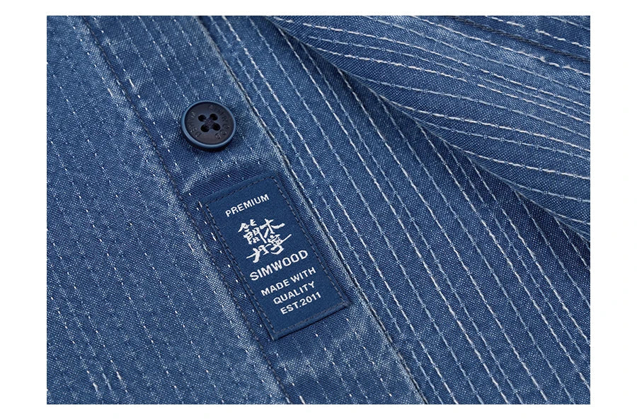 Men's Oversized Washed Indigo Cotton Shirt – Casual Cool With a Vintage Edge