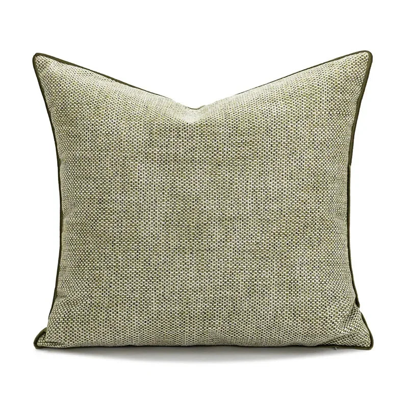 Verdant Line: Light Luxury Geometric Pillow Cover