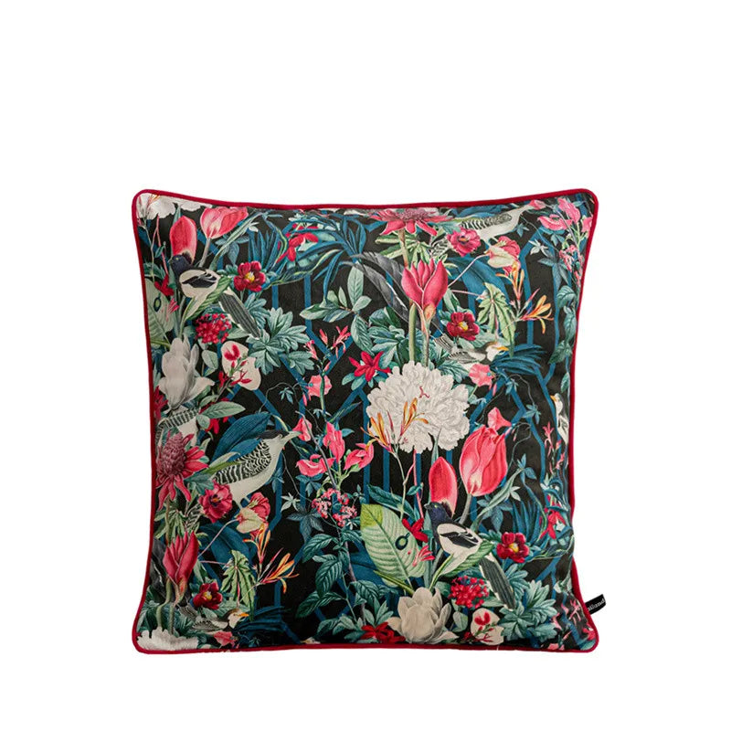 Vintage Floral Velvet Throw Pillow Covers Home Art Deco Pillowcase Square Pillow Case Cushion Cover for Bed Sofa Living Room Car