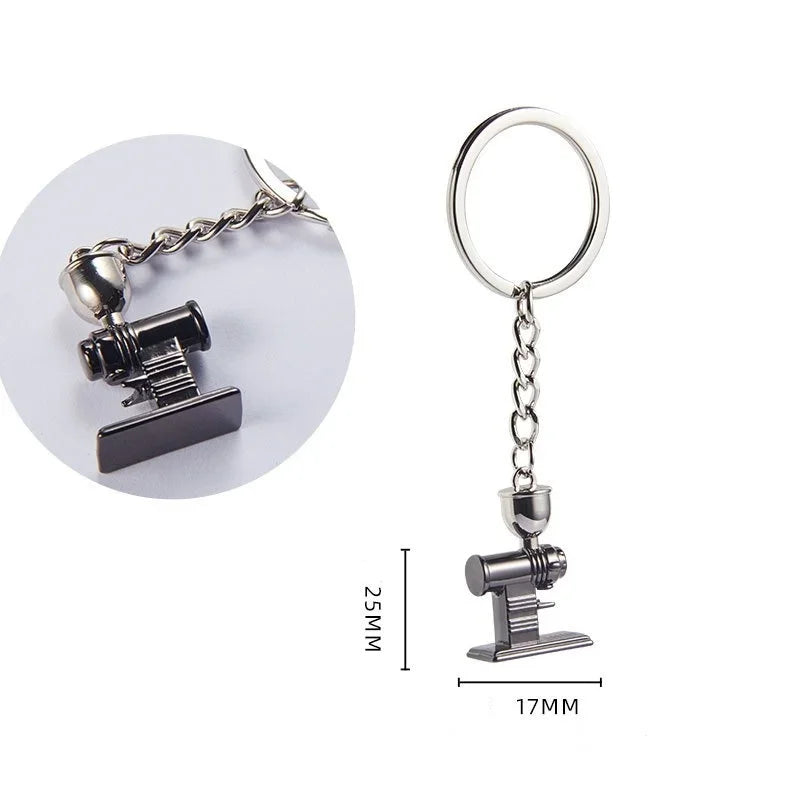 Coffee Supplies Keychain Mini Tamper Keychain Portable Fashionable Zinc Alloy Coffee Keychain Decoration Gift for Coffee Lovers