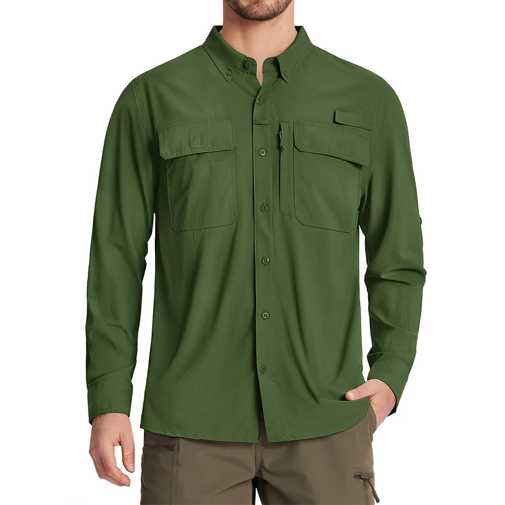 Men's Long Sleeve Quick-Dry Shirt – UPF 50+ Sun Protection & Outdoor Performance