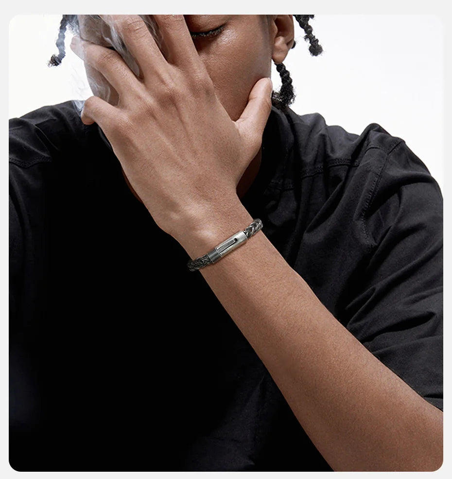 Twin Forge: Vintage Double-Layer Steel Bracelet for Men