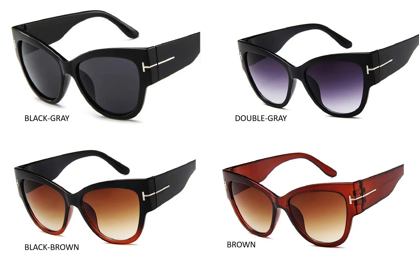 Velvet Glance: Retro Cat Eye Gradient Sunglasses