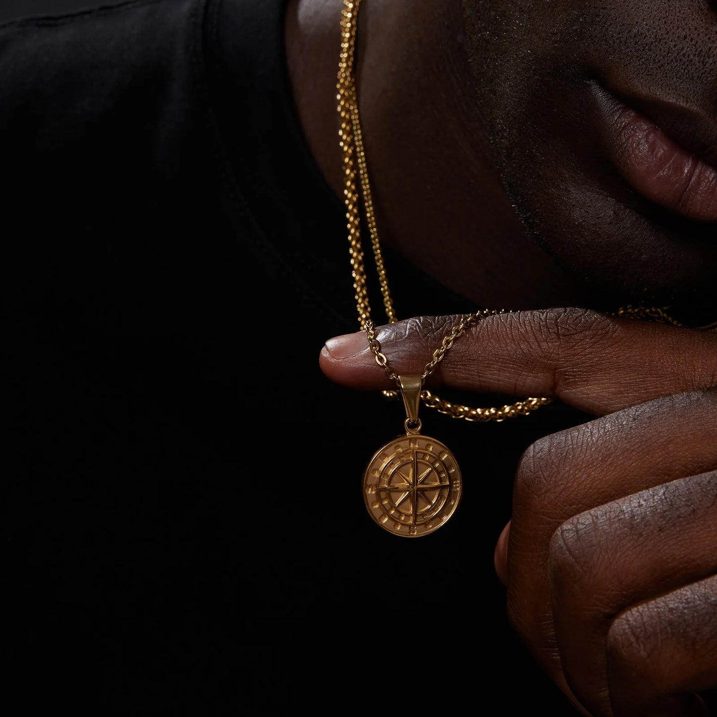 Compass Layer: Stainless Steel Travel Pendant Necklace for Men