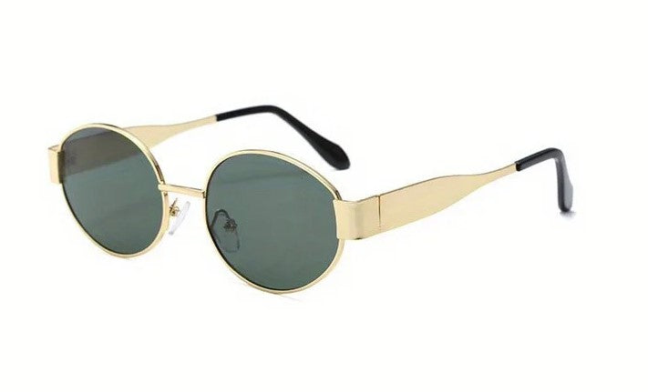 Blush Alloy: Small Oval Mirror Sunglasses for Women